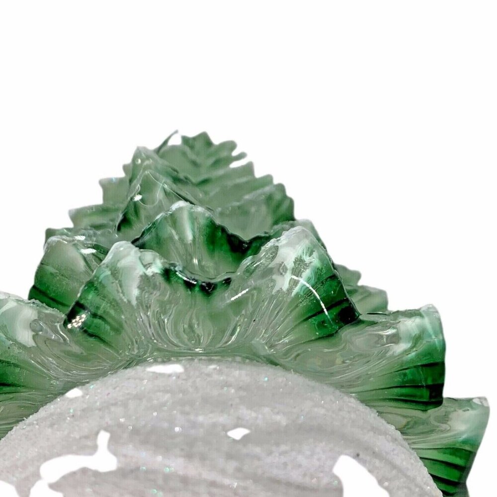 Lighted Christmas Tree Battery Operated Lucite Green Flocked Sparkle Glitter 9" - Picture 5 of 8